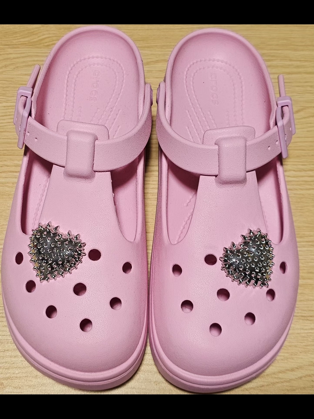 Two Silver Heart Stud Crocs Jibbitz